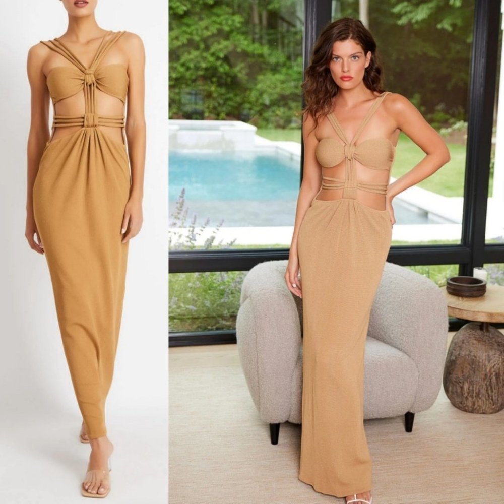 NWT! PATBO KNIT CUTOUT MAXI DRESS RUNWAY Size 4